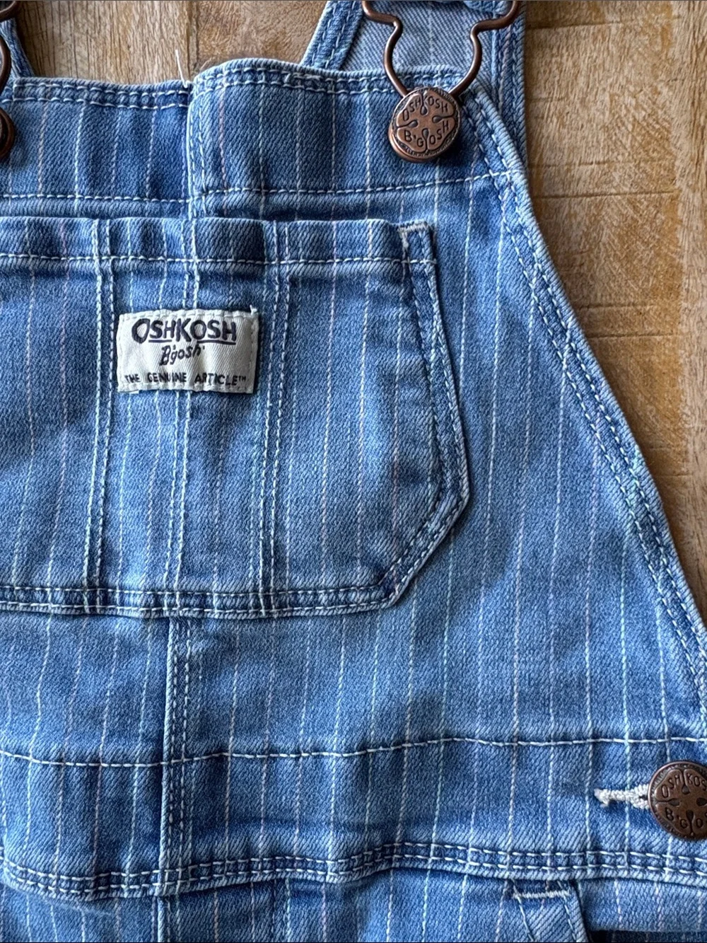 NWOT Oshkosh Pinstripe Denim Overalls 3t